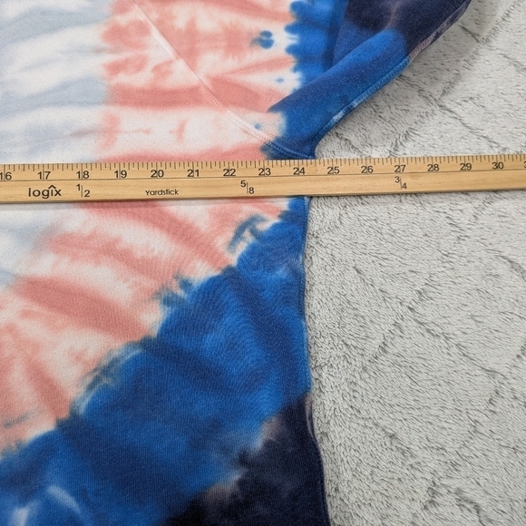 Wildfox Sweatshirt Women's S Blue Red Tie Dye Swirl Crew Neck Crop Cotton LA - Picture 3 of 7